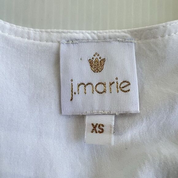 J. Marie Babydoll Dress XS White Fully Embroidered Tiered Lined NEW - Picture 9 of 13